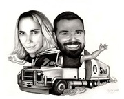 Karykatura Portret rysunek prezent 2 osoby