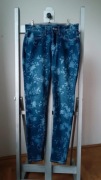 Elastyczne dżinsy jeansy rurki w kwiaty rozmiar 36 / 38