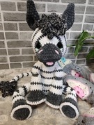 Zebra szydełkowa maskotka prezent 45cm przytulanka