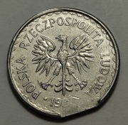 1 zł 1987, 1 zł 1985 - 2 szt., destrukt, końcówka blachy