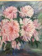 Kwiaty. Obraz malowany farbami olejnymi na płótnie