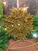 Złote gwiazdki, śnieżynki na szydełku, święta