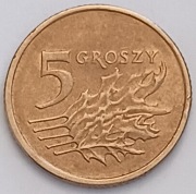 5 gr groszy 2000 r. b. ładna