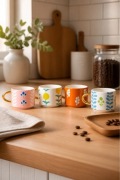 Nowe Oliver Bonas filiżanki do espresso Etie White & Gold premium pudełko