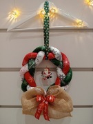 Wianek świąteczny handmade, bawełniany, ozdoba na drzwi, okno.