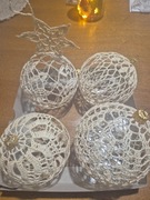 bombki szydełkowe komplet + gratis gwiazdka