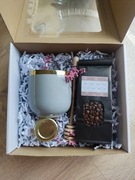 MINI BOX zestaw prezentowy K&H dla Niej - Kubek Szary ze złotym rantem kawa