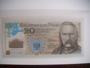 POLSKA  20 zł 100. rocznica utworzenia Legionów Polskich + Folder  UNC 