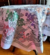 Obrus chiński, jedwab naturalny, Vintage