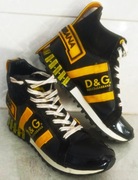 Buty sneakersy Dolce Gabbana czarne żółte damskie D&G 40