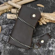 Skórzany Męski portfel na łańcuszku 100% skóra naturalna 