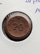 Sachsen 20 fenigów 1921 porcelana notgeld