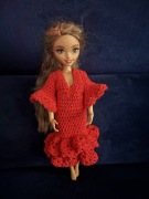 Ręcznie robiona sukienka na szydełku dla lalki Barbie Dream Besties