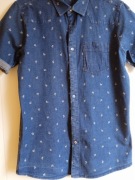 Koszula męska - jeans  - granatowa - roz. 39/40 -