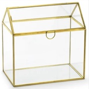 Pudełko na koperty szklane złote