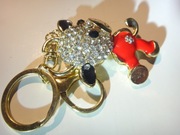 BRELOK DO KLUCZY - byczek z brylancikami (cyrkoniami)