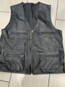 Kamizelka motorowa skórzana koloru czarnego!