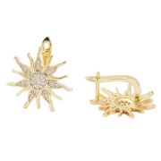 Kolczyki, kolor złota 24k, 2x1,9x1,2 cm., 1 para (2 szt).