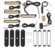 Lampy ostrzegawcze LED COB | stroboskop pomarańczowy | 4x13cm 4x10W 12/24V 