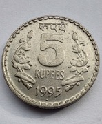INDIE 5 Rupees 1995 ŁADNA