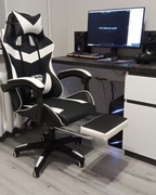 Fotel gamingowy z funkcją Masażu+podnóżka.4 Kolory