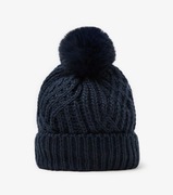 23297 CZAPKA MŁODZIEŻOWA GRANATOWA Z POMPONEM obwód głowy 40 - 48 cm