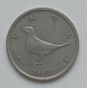 CHORWACJA - 1 KUNA 1997 - SŁOWIK