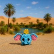 Ręcznie robiony brelok z koralików – Słonik handmade – prezent, ozdoba