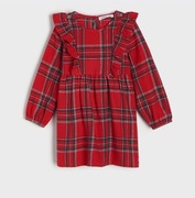 Sukienka świąteczna dziecięca w kratkę do SESJI WIGILA 74CM 