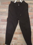 Spodnie czarne miękkie z wysokim stanem 