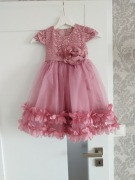 Piękna sukienka balowa Glamour dla dziewczynki dziewczynka wesele komunia 6