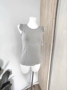 Bluzka damska szara Made in Italia S/M na ramiączkach falbanki