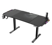 Biurko Ultradesk LEVEL V2 LED RGB (Czarne) (elektryczna regulacja)