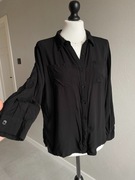 Czarna koszula damska 100% jedwab rayon elegancka Capsule wardrobe coquette