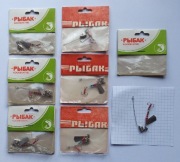 Lekka błystka obrotowa z główką i metalowym przyponem Zestaw 7 sztuk