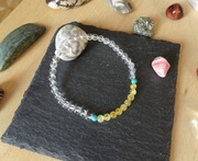 Bransoletka Kryształ górski Cytryn Turkus Rękodzieło 