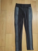 czarne ocieplane spodnie S/ M legginsy