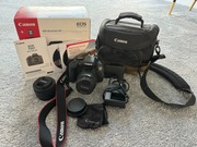 Canon EOS 750D z dwoma obiektywami i pokrowcem