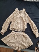 Koronkowy komplet bluzka +spodenki +halka