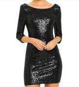 Sukienka cekiny czarna mini