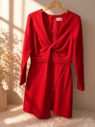 Elegancka czerwona sukienka Lou Sundara XL 42 – dopasowana, zmysłowa