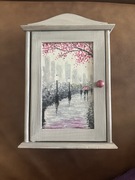 Skrzyneczka na klucze z haczykami, zamykana, ręcznie malowana