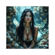 Obraz na płótnie Syrena na dnie oceanu 60x60 nowoczesny druk