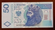 50 zł złotych - 1994 r. -  seria AA 3257861 -  bardzo rzadki