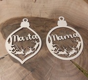 Personalizowana bombka drewniana z twoim imieniem