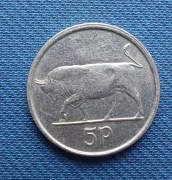 Moneta Irlandia 5 pensów 1992