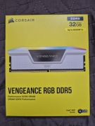 Pamięć Corsair Vengeance RGB, DDR5, 32 GB, 6000MHz, CL40, Białe