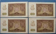 4szt banknotów : 100 zł 1940 ser E banknoty o kolejnych nr. UNC.