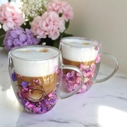 Szklanka termiczna z kwiatami w środku/ 8 wzorów