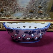 porcelanowy koszyk miska patera 15x10cm w:6cm